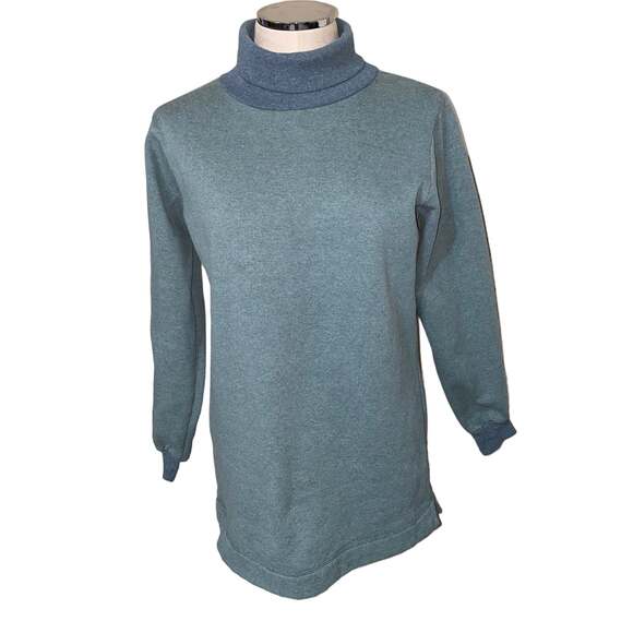 The Vermont Store Vintage Turtleneck Pullover Sweater size small green/blue - Picture 1 of 5